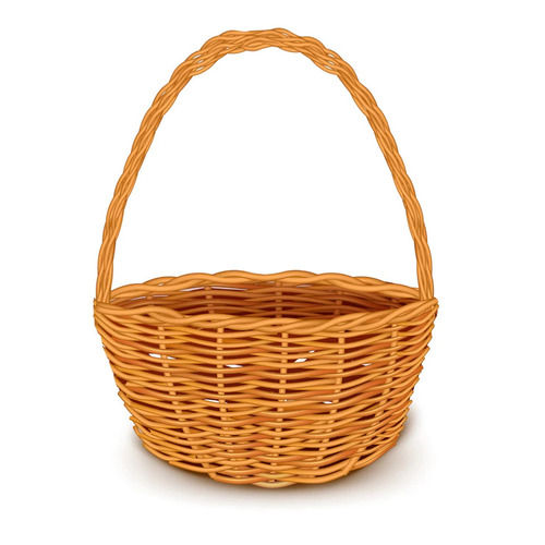 Brown Round Base Easy To Install Plain Eco-Friendly Wooden Basket 