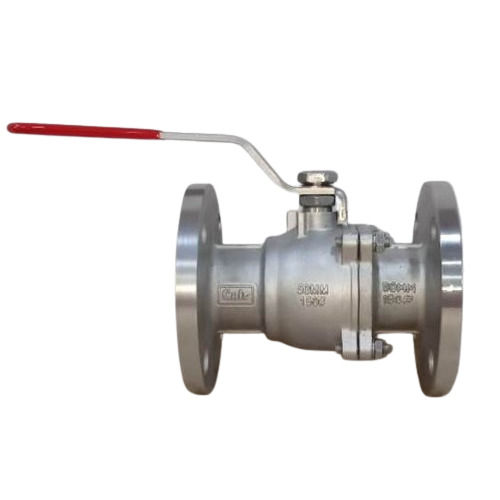 Silver Stainless Steel 2 Way Flanged End Ball Valve