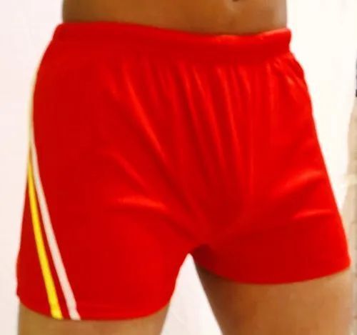 Blow Molding Machine Men Red Polyester Casual Swimming Costume