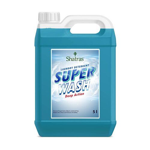 Shatras Super Wash Liquid Detergent 5 Liter, Plastic Barrel Packaging