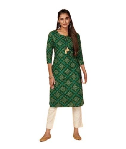 Designer Ladies Cotton Kurtis Decoration Material: Paint