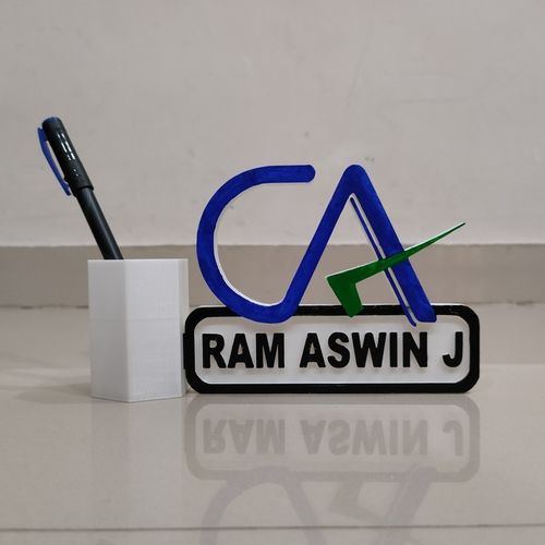 Easy To Clean Sturdy Construction Customized CA Table Top Name Desk Pen Stand