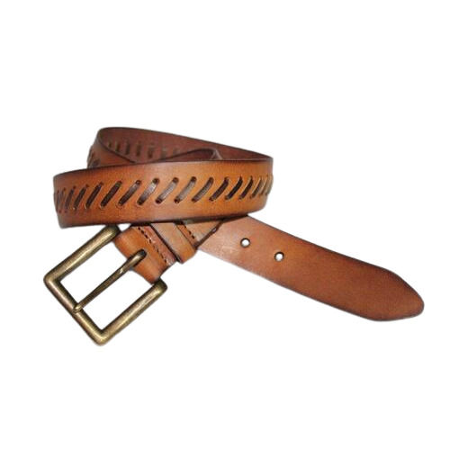 Stylish Genuine Polished Tan Leather Belt For Men For All Occasions