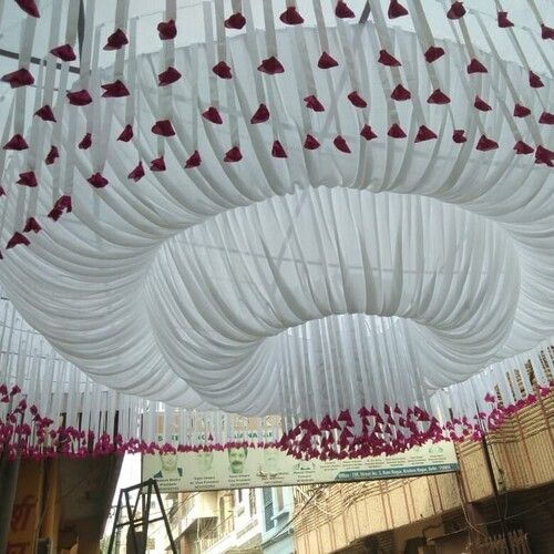 15X15 Decorative Taiwan Polyester/Lycra Tent Ceiling For Party, Wedding, Pandals And Event Capacity: 5+ Person