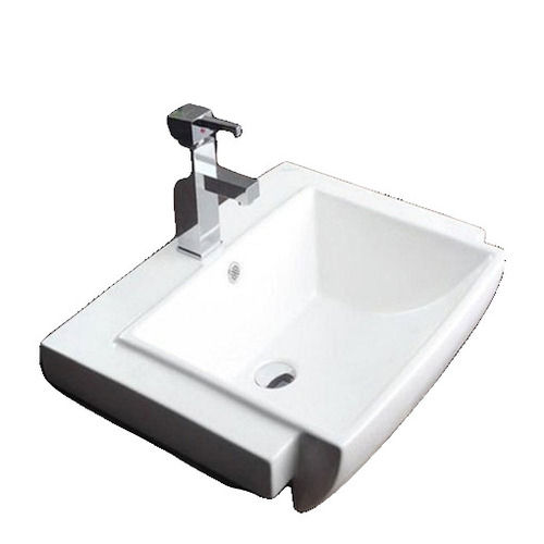 Countertops Glossy Finish One Piece Ceramic Wash Basin for Hand and Face Washing