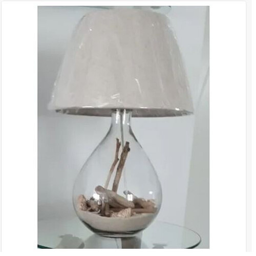 20 W White Plain Table Lamp - Color: Multi Color