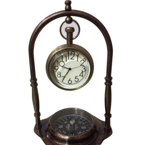 Antique Pendulum Clock With Compass For Gifting With Brass Material And Analog Type