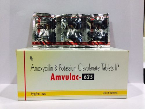 Amvulac-625 अमोक्सिसिलिन और पोटेशियम क्लैवुलनेट एंटीबायोटिक टैबलेट, 10x6 स्ट्रिप
