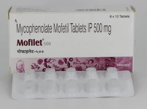 Emcure Mycophenolate Mofetil Tablets 500mg, 6x10 Tablets Blister Pack