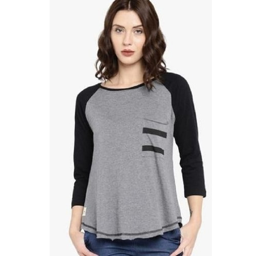 Ladies Gray Cotton T-Shirt - Age Group: Adults