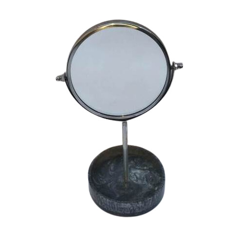 Dark Grey Portable Round Vanity Mirror