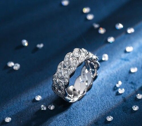 0.50 carat brilliant cut diamonds cuban link design mens two tone diamond  ring