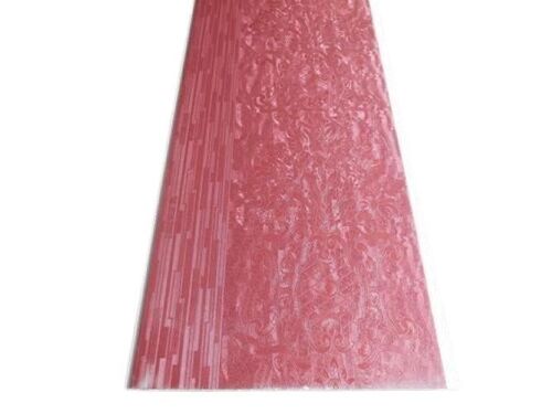 Rectangular PVC Wall Panel - Various Sizes Available Red Color Laminated Finish Premium Design Fire-Resistant Waterproof Hygienic and Renewable for Interior House and Commercial Office Wall Decoration