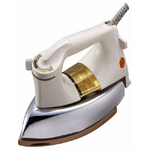 Airplane Shape White With Golden 1 Cm Thickness Coating 1000 Watt Power Electric Iron Box