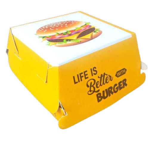 100x95x68 Mm Printed Burger Packaging Box Pack Of 100 Pieces