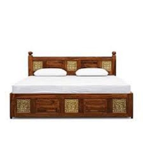 Wear-Resistant 6 X 7 Foot Smooth Eco Friendly Wooden Material Double Bed For Home And Hotels 