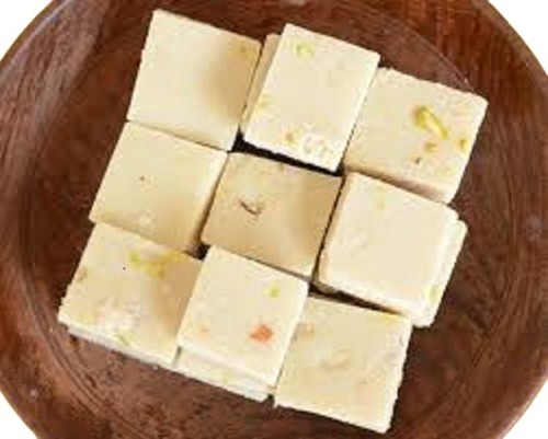 A Grade Sweet Tasty Square Shape White Mawa Burfi