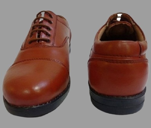 Mens Plain Brown Heel Leather Formal Shoes Heel Size: Medium