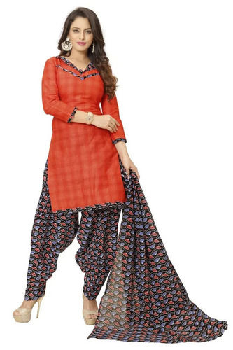 Skin Friendly 3/4th Sleeves Casual Wear Printed Cotton Salwar Suit With Dupatta