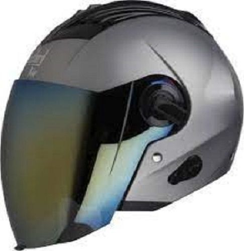 Gray Fiberglass Safe And Secure Full Face Motorcycle Helmet Size: Medium