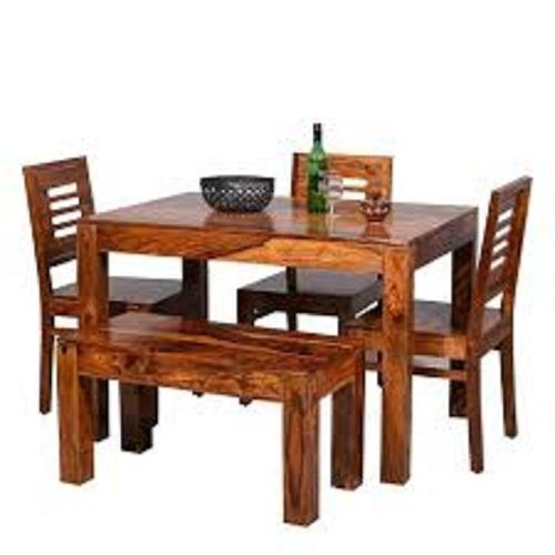 Crafted Handcrafted House Teak Wooden Modern Dining Table Set 