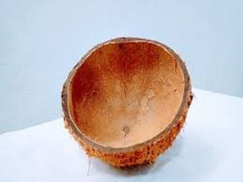 Solid Raw Round Shape Wood Bowl Material Brown Coconut Shell