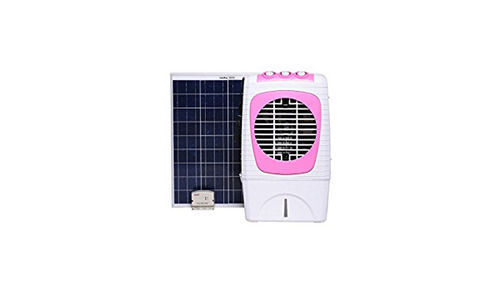 Plastic White Floor Standing 12 Voltage Remote Operated Solar Air Cooler