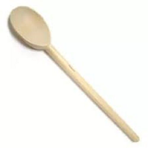 Eco Friendly Light Brown Long Shape Polished Wooden Spoon, Size 4 cm