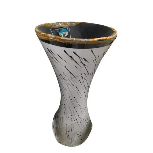 Ceramic Wash Basin - Round Shape, Glossy Surface Finishing | Easy Installation, Scratch Resistant, Ruggedly Built, Plain and Printed Design