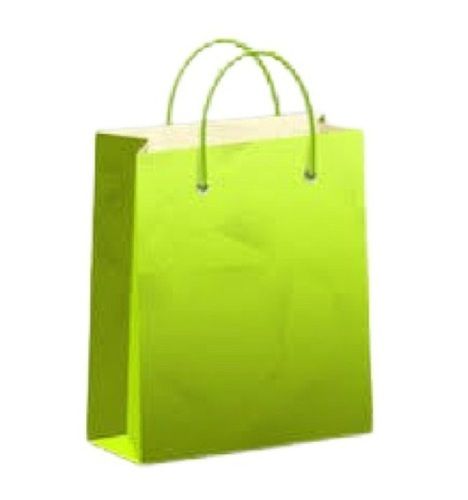 Flexiloop Handle Green Plain PP Shopping Bag, Size 12 X 18 Inch