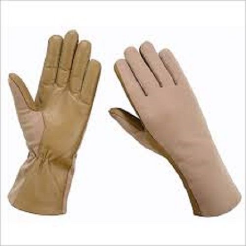 Black Soft And Durable Genuine Leather Brown Plain Full Finger Hand Gloves