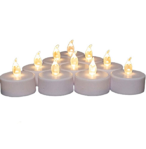 Lightweight Plain White Plastic Battery Operated Led Diya, 6 Cm  Ingredients: Natural Yeast