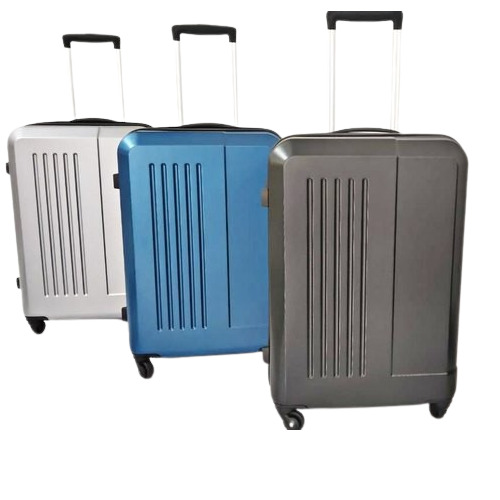 Polycarbonate Trolley Suitcase - 20 Inch, Multi Color Plain Design | 4 Wheels, Double Coil Zip, 3 Compartments, Lever Lock, 3 Year Warranty, Antistatic Feature