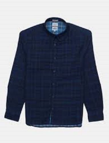 Weatherproof Dark Blue Color And Cotton Fabric Breathable Full Sleeve Checked Casual Shirt For Men