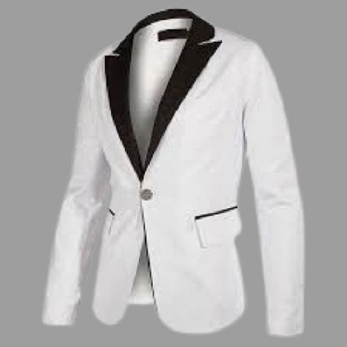 Suits Mens Plain Long Sleeve Cotton Breathable White Blazer