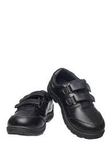 Leather Washable Plain Black Formal School Shoes 
