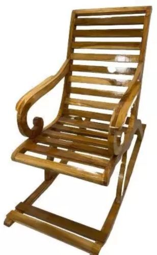 Indian Style Polished Finish Handmade Traditional Wooden Rocking Chair