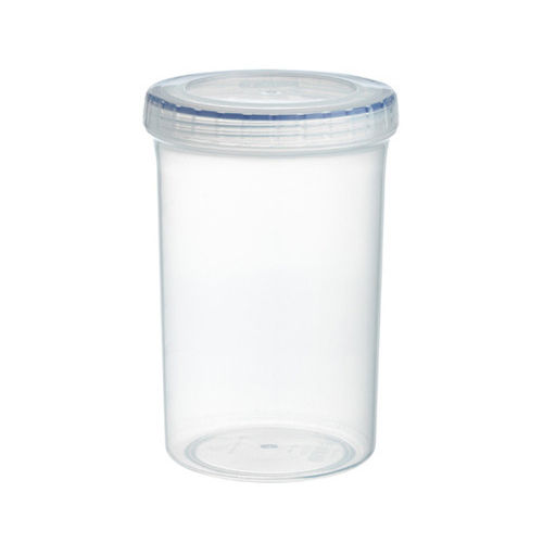 1 Liter Cylindrical Transparent Unbreakable Plastic Jar With Screw Cap