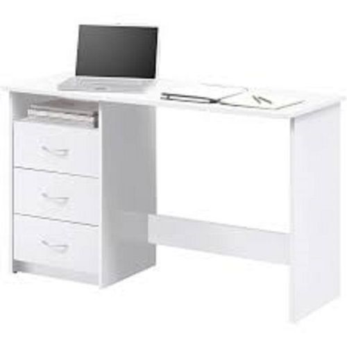 Stainless Steel Solid Wood Rectangular Shape 29 Inch Indoor Furniture White Computer Table