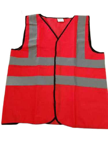 Reflective Safety Vest - 120 GSM, Unisex Sleeveless Design | Orange and Reflective Silver, V Neck Collar, Guard Uniform