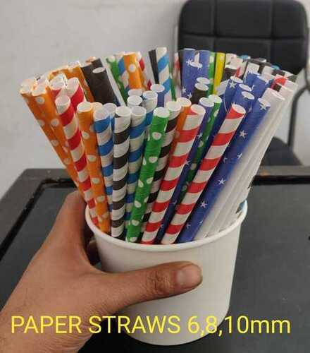 White Eco Friendly And Biodegradable Lightweight Printed Disposable Paper Straw