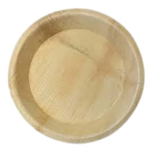 Disposable Round Shaped Plain Brown 12 Inch Areca Leaf Plate For Party And Events