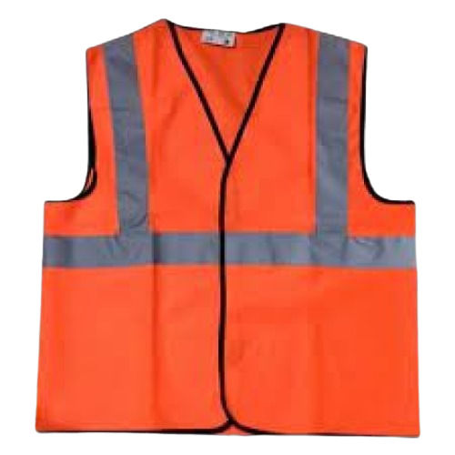 Lightweight Comfortable To Wear Mens Sleeves Less Orange Polyester Safety Jacket Age Group: Adults