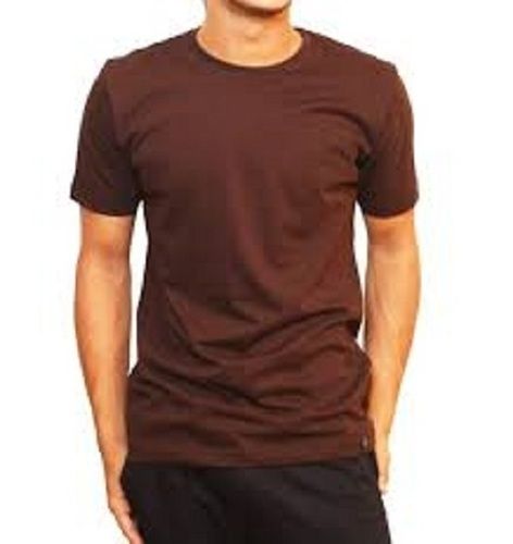 Lightweight Mens Short Sleeve Round Neck Plain Brown Casual Wear Cotton T Shirt Age Group: 3 Year Plus