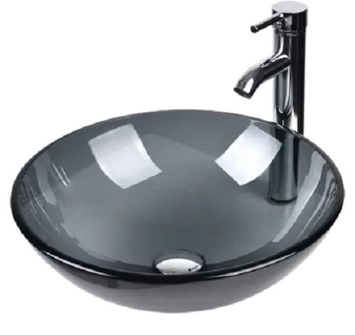 Chrome Finish Round Floor Mounted Designer Wash Basin For Washroom