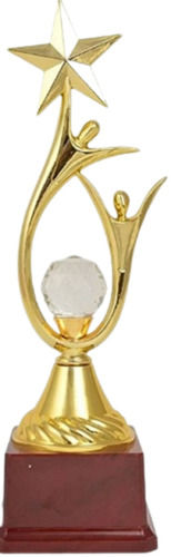 Trophy 32 Centimeter Rust Proof Polished Finished Brass Crystal Award