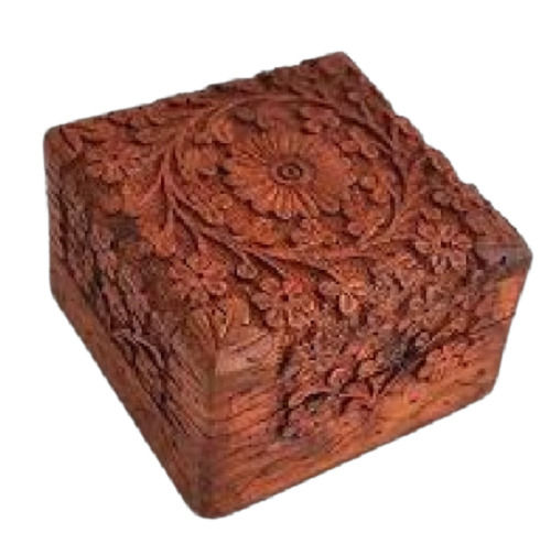 Wood Square Shape 12 Inch Varnishing Handcrafted Wooden Box