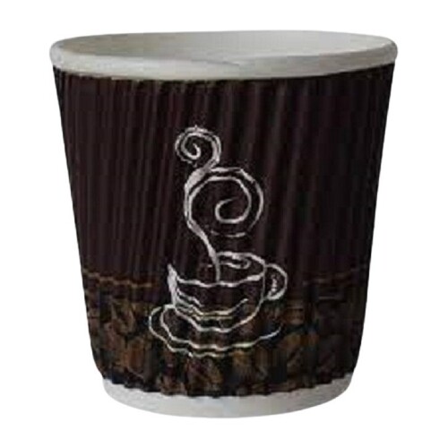 सफेद डिस्पोजेबल पेपर कप के साथ मध्यम आकार और मुद्रित भूरा आवेदन: कार्यालय