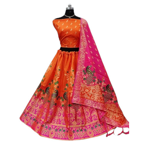 Unstitched Banarasi Lehenga Choli Set