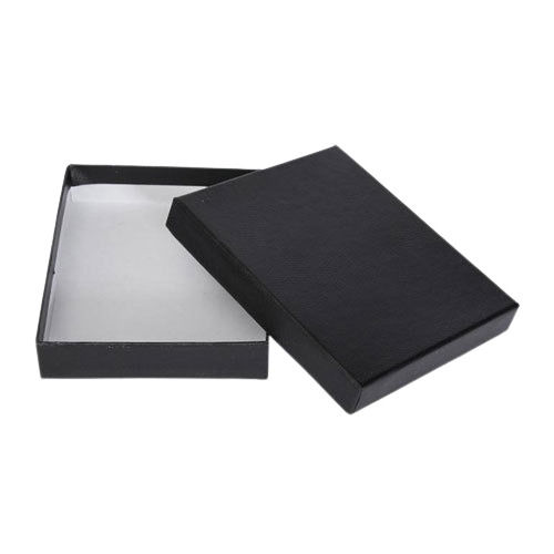 Black 4X6 Inch Rectangular Matte Finish Cardboard Wallet Box 